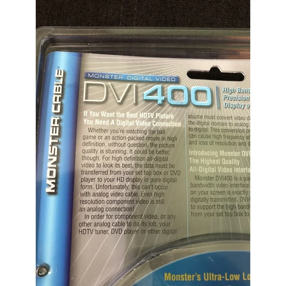 Monster Cable DVI400 2m(6.6 Ft) High Resolution DVI Interface For The Best HDTV